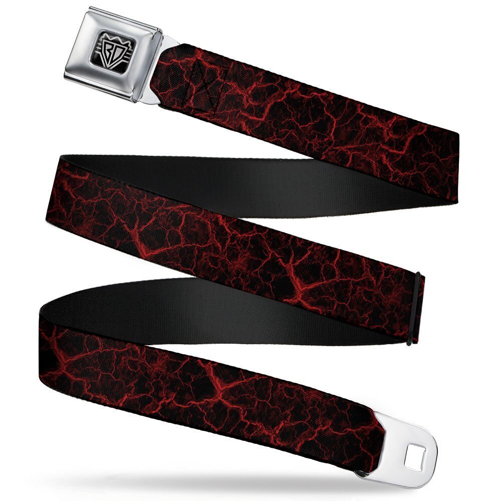 1175 Seatbelt Belt - Marble Black/Red - 1.0" Wide - 20-36 Inches in Length